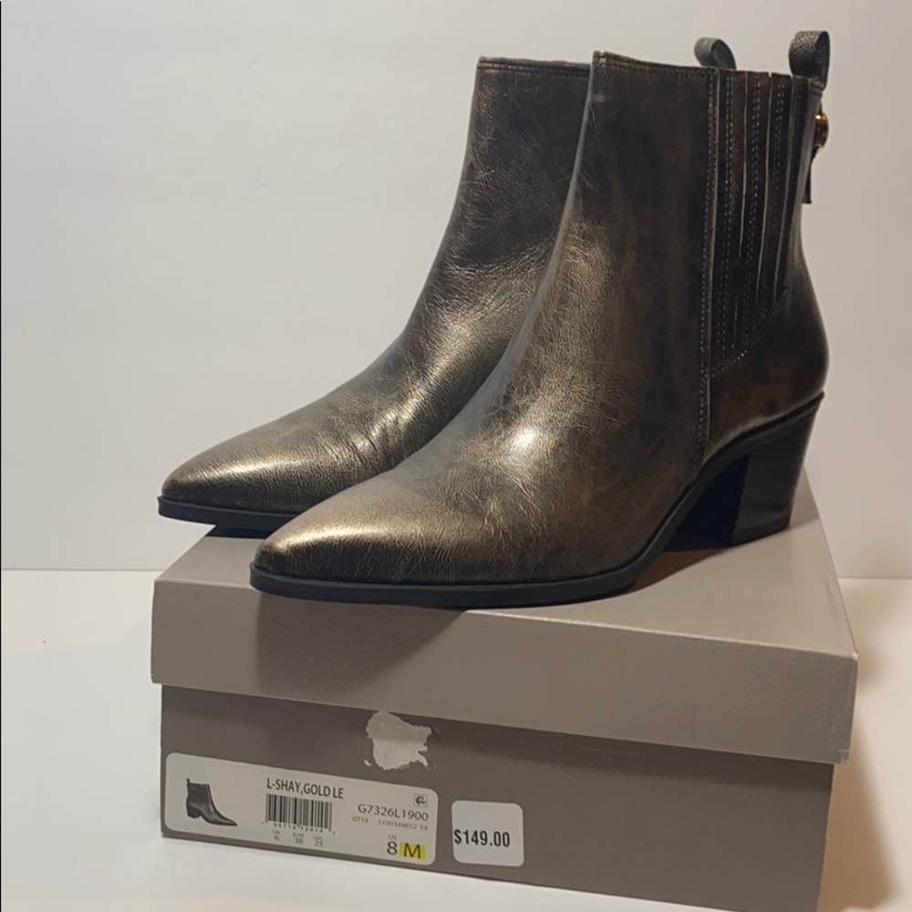Franco Sarto Shay Leather Block Heel  Dress Boots